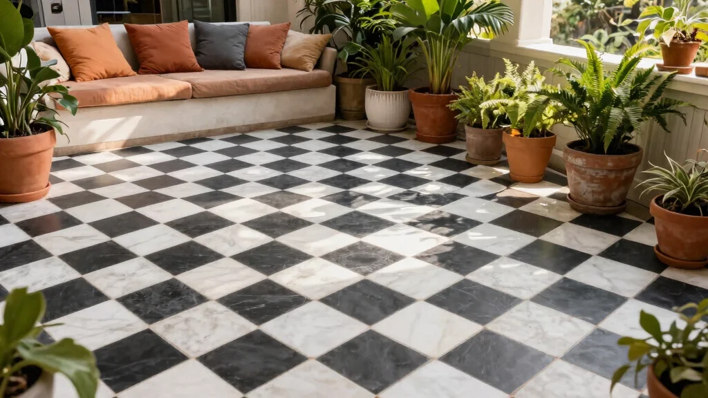 10 Checkered Patio Ideas That Add Classic Pattern and Timeless Visual Interest Underfoot