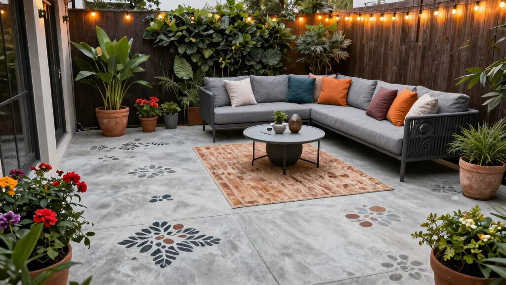 10 Concrete Patio Ideas That Transform a Plain Surface Into a Stylish Outdoor Living Area