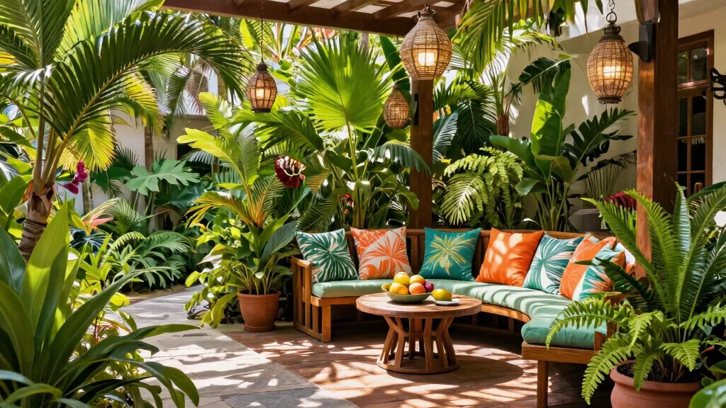 10 Tropical Patio Ideas That Bring Lush Greenery and Vacation Vibes Right to Your Backyard